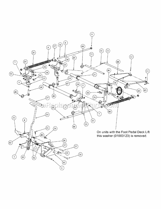 Lift Assembly Diagram and Parts List for M48-KHS 53AB5B5M750 Cub Cadet Sprayer